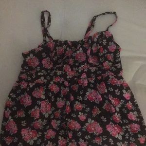 Torrid black Tank top with Pink floral design